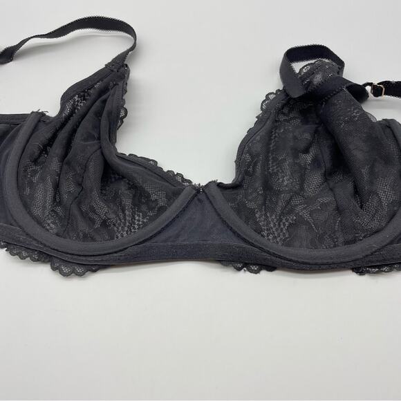 Savage X Fenty Gray Lace Unlined Bra - Picture 5 of 9